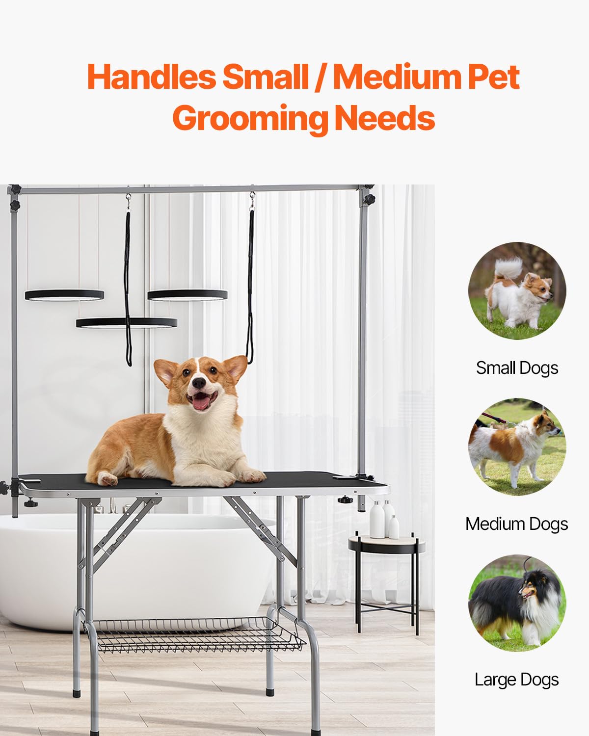 Foto 7 pulgar | Mesa De Aseo Para Mascotas Vevor De 46 Pulgadas Con 2 Brazos Ajustables, 150 Kg - Venta Internacional.
