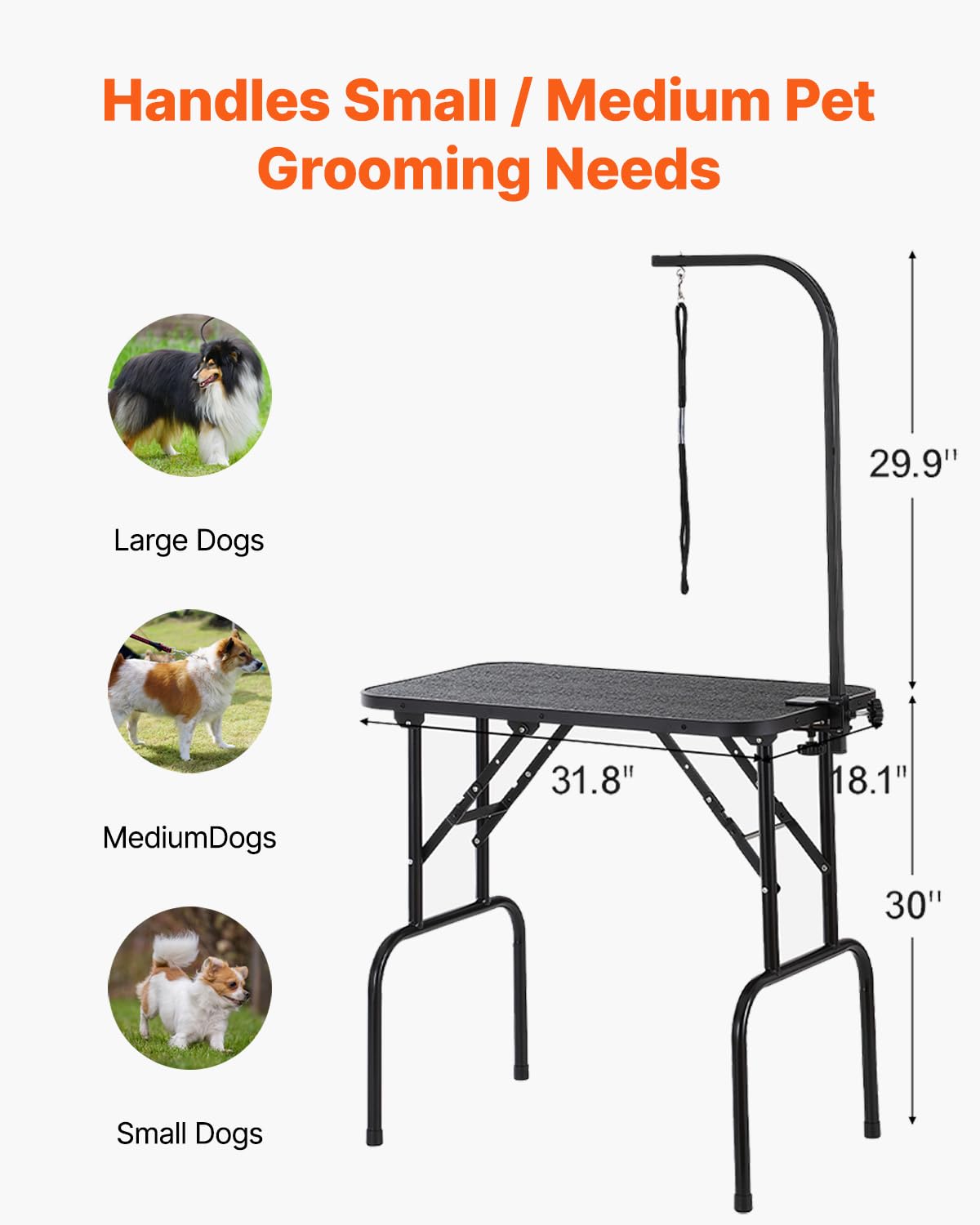 Foto 7 pulgar | Mesa De Aseo Para Mascotas Vevor 32 X 46 Cm Con Brazo Ajustable 100 Kg - Venta Internacional.