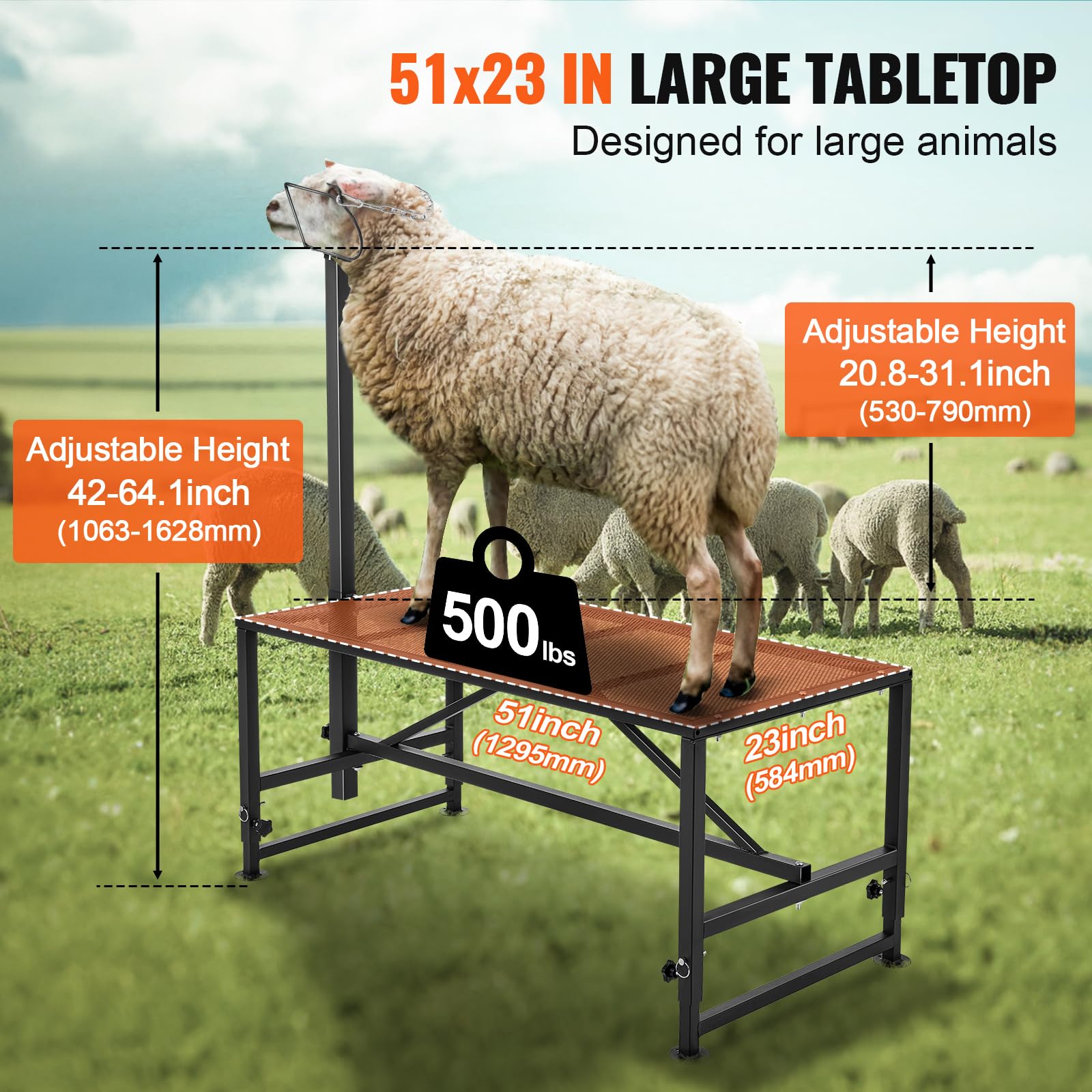 Foto 4 | Soporte Para Ovejas Vevor, Robusto, Metal, Para Podar Ganado, 51 X 23 Pulgadas - Venta Internacional.
