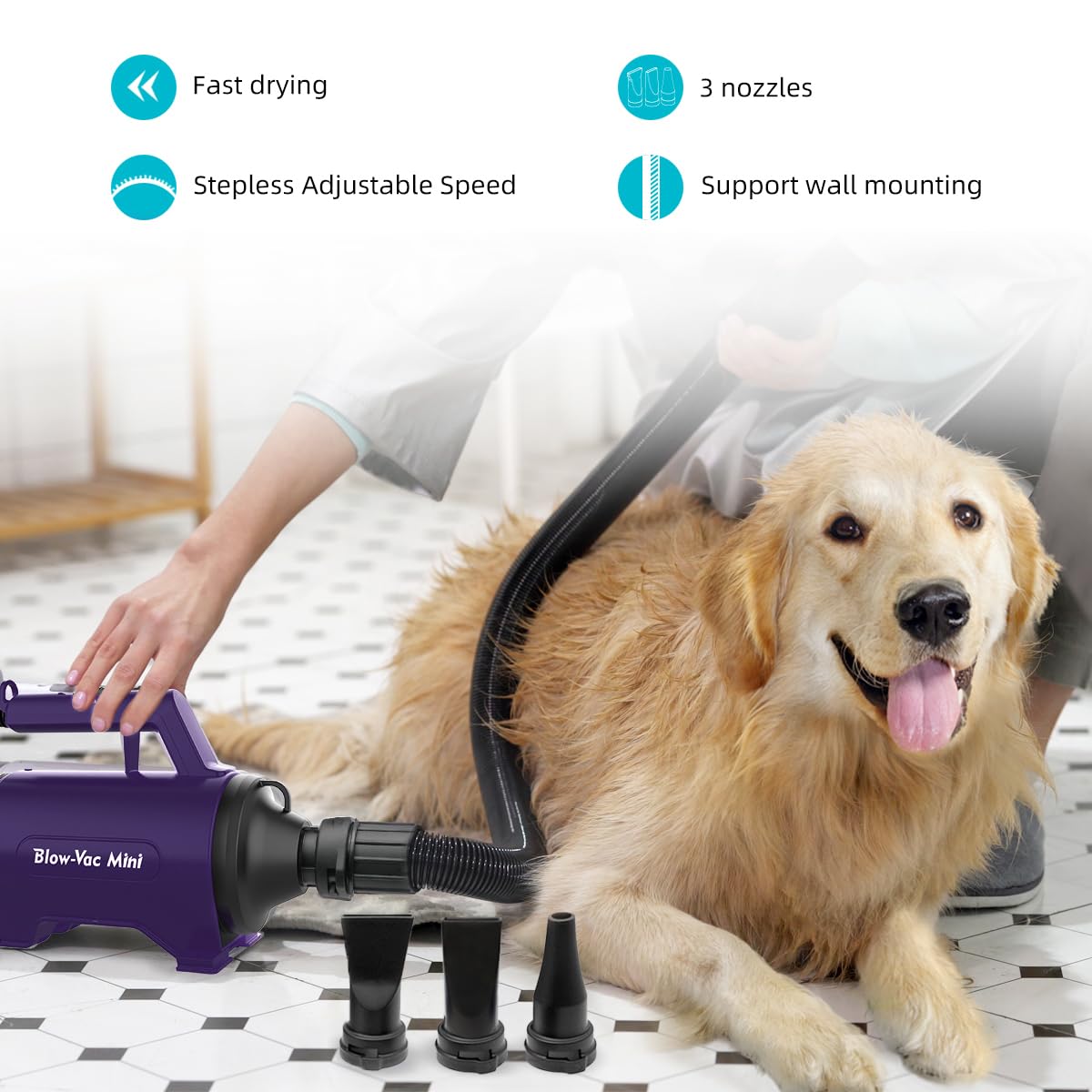 Foto 4 pulgar | Secador Para Perros Shernbao High Velocity Professional Grooming 3.2 Hp - Venta Internacional.