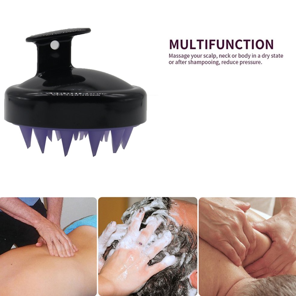 Foto 4 pulgar | Champú Para Cabello Y Cuero Cabelludo  Cepillo Masajeador De Silicona  Morado Y Negro - Venta Internacional.