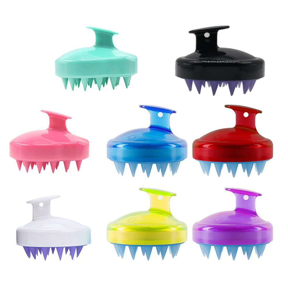 Foto 6 pulgar | Champú Para Cabello Y Cuero Cabelludo  Cepillo Masajeador De Silicona  Morado Y Negro - Venta Internacional.