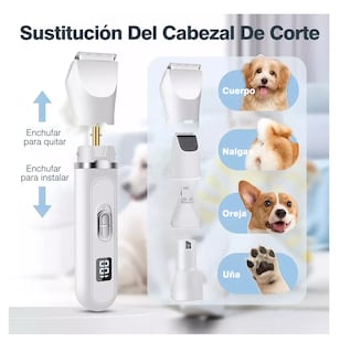 Foto 3 | Afeitadora De Mascotas Perros Cortadora Clipper 4 En 1 Rasuradora Blanco