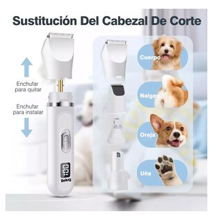Foto 2 | Afeitadora De Mascotas Perros Cortadora Clipper 4 En 1 Rasuradora Blanco