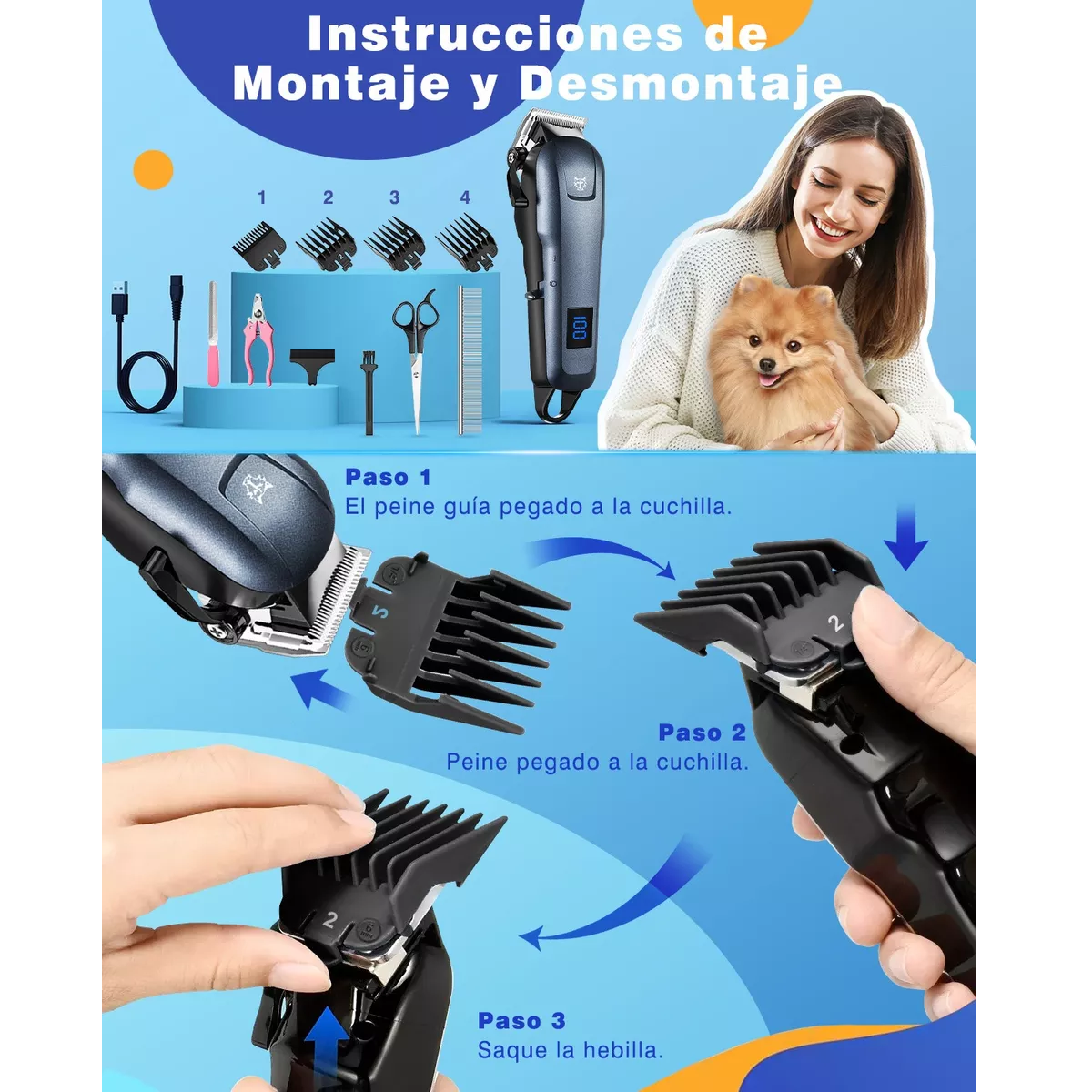 Foto 4 pulgar | Máquina Rasuradora para Perros Y Gato Eo Safe Imports Esi-17400 Multicolor