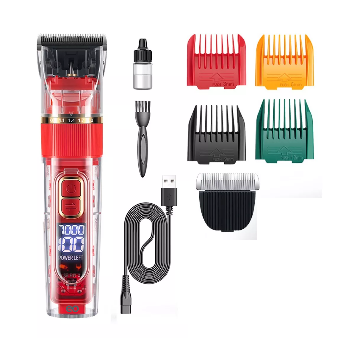 Maquina Cortador Pelo Perro Rasuradora Silencio Inalámbrica 9 Pzas Eo Safe Imports Esi-8401 Multicolor