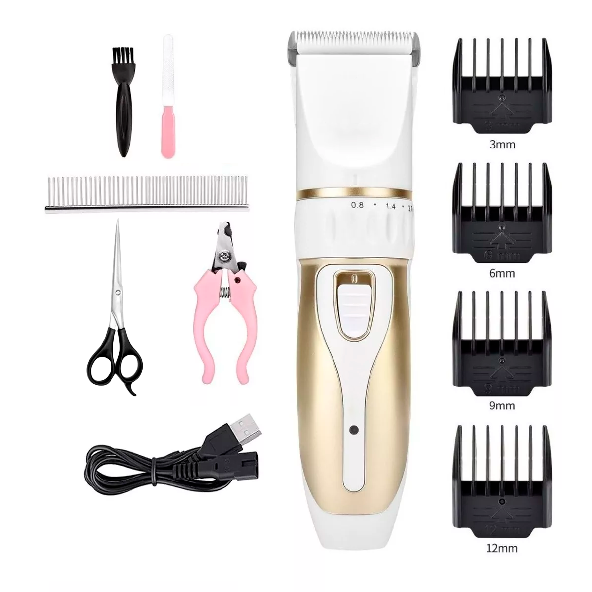 Foto 2 pulgar | Maquina Afeitadora Cortadora De Pelo Para Mascotas Perro Gato, Con Accesorios, Tijeras Peine, Peinetas, Corta Uñ