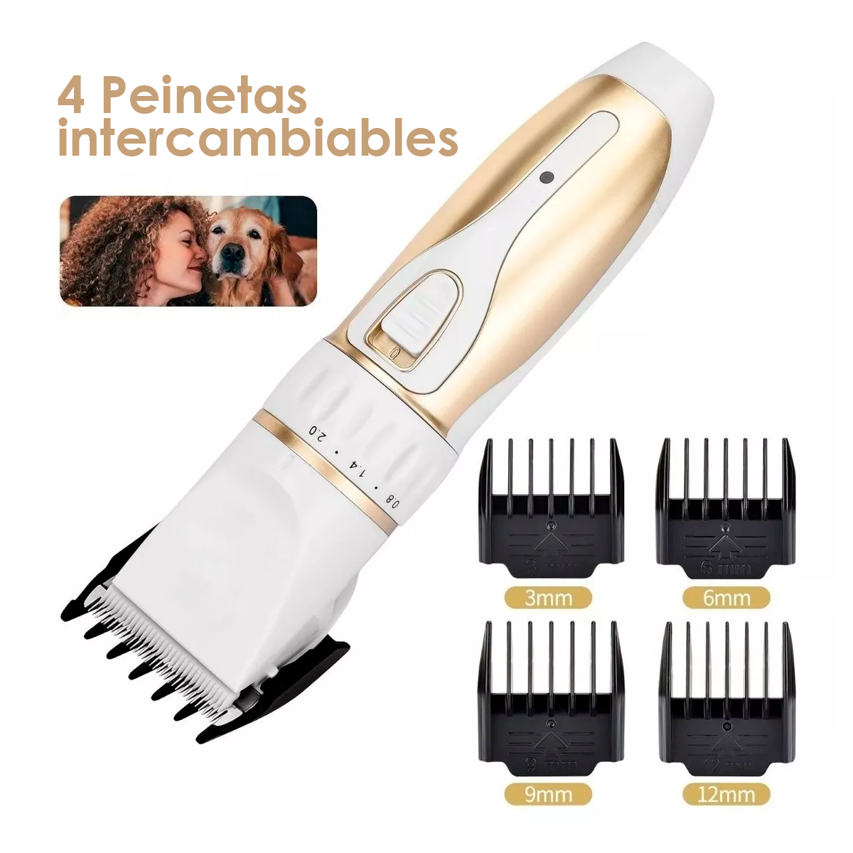 Foto 4 pulgar | Maquina Afeitadora Cortadora De Pelo Para Mascotas Perro Gato, Con Accesorios, Tijeras Peine, Peinetas, Corta Uñ