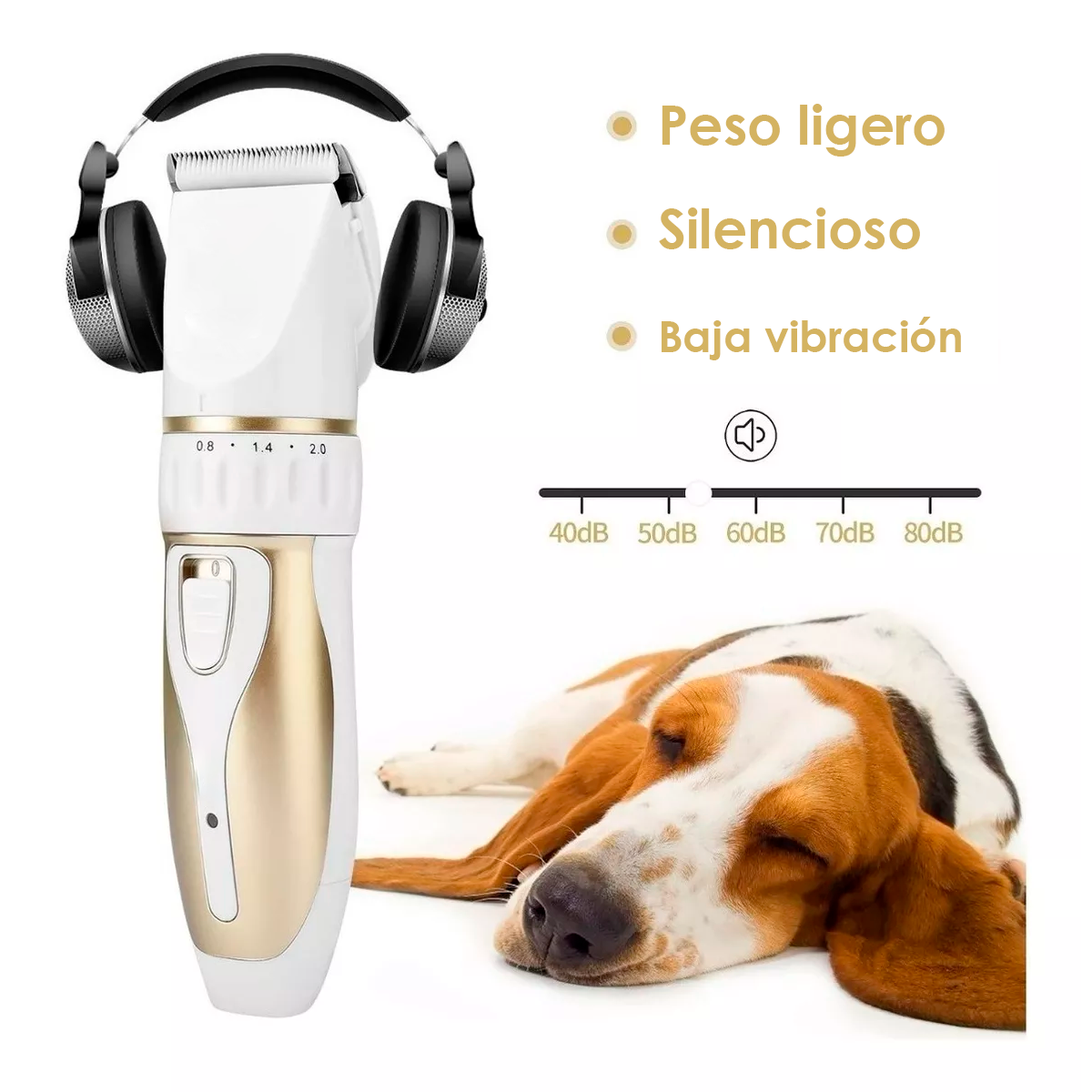Foto 5 pulgar | Maquina Afeitadora Cortadora De Pelo Para Mascotas Perro Gato, Con Accesorios, Tijeras Peine, Peinetas, Corta Uñ