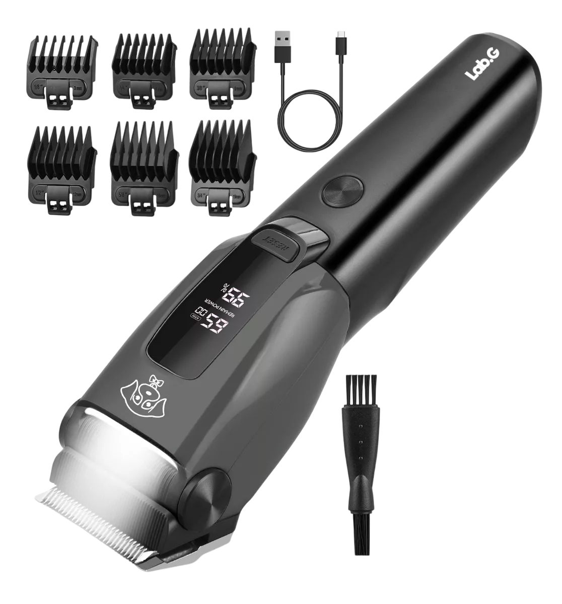Maquina Para Cortar Pelo De Perro Lab.g Rasuradora Recargable Negro