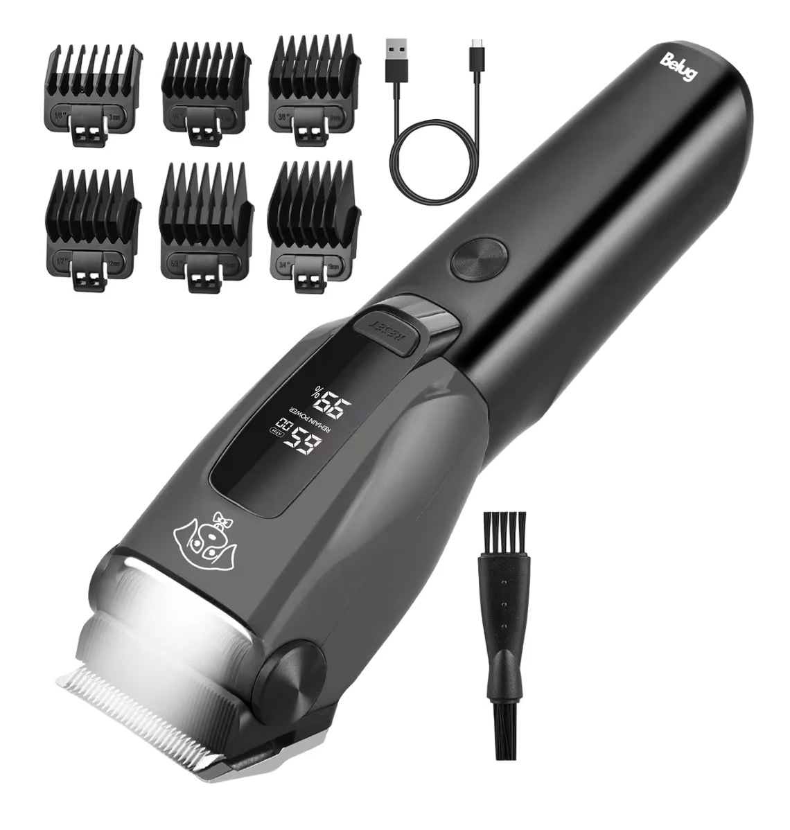 Maquina Para Cortar Pelo De Perro Rasuradora Recargable, Belug Negro