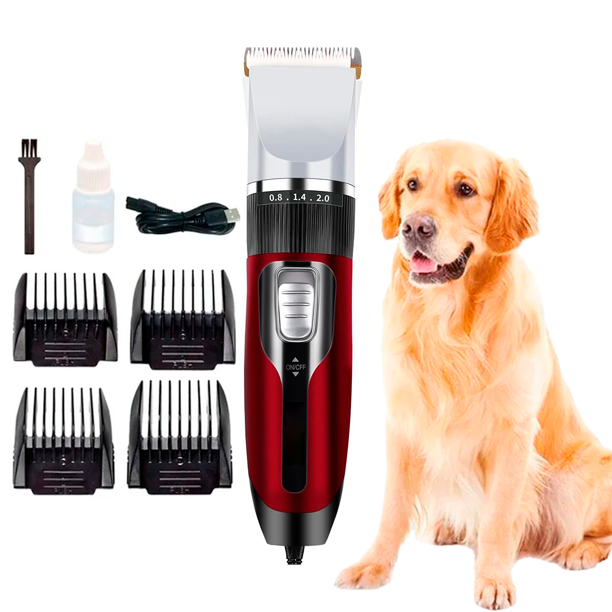 Foto 4 pulgar | Kit De Máquina Rasuradora Y Cortadora De Pelo Para Perros Y Mascotas – 8 Piezas Para Un Cuidado Profesional