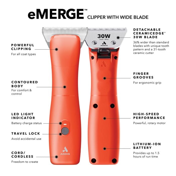 Foto 4 pulgar | Andis Emerge Rasuradora Clipper Naranja Con Cuchilla De 30 W