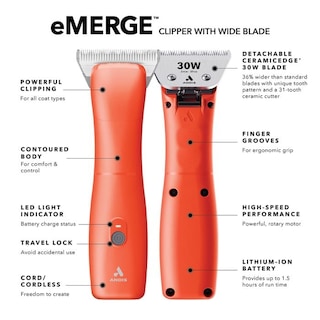 Foto 3 | Andis Emerge Rasuradora Clipper Naranja Con Cuchilla De 30 W