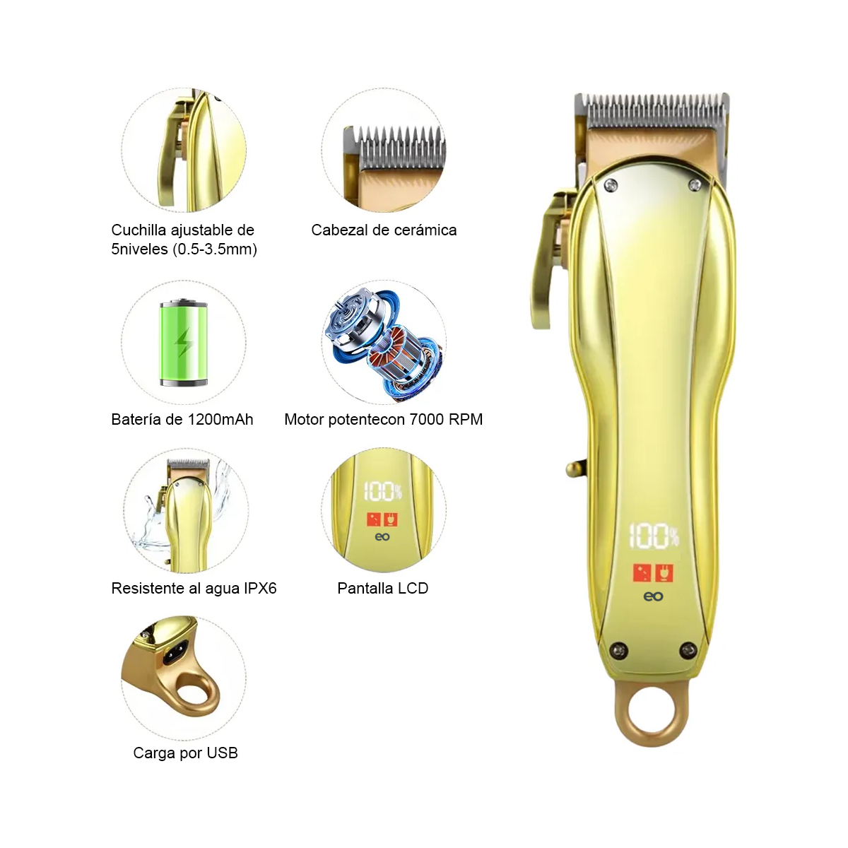 Foto 3 pulgar | Máquina Rasuradora Para Perros Y Gatos Eo Safe Imports Esi-20245 Dorado