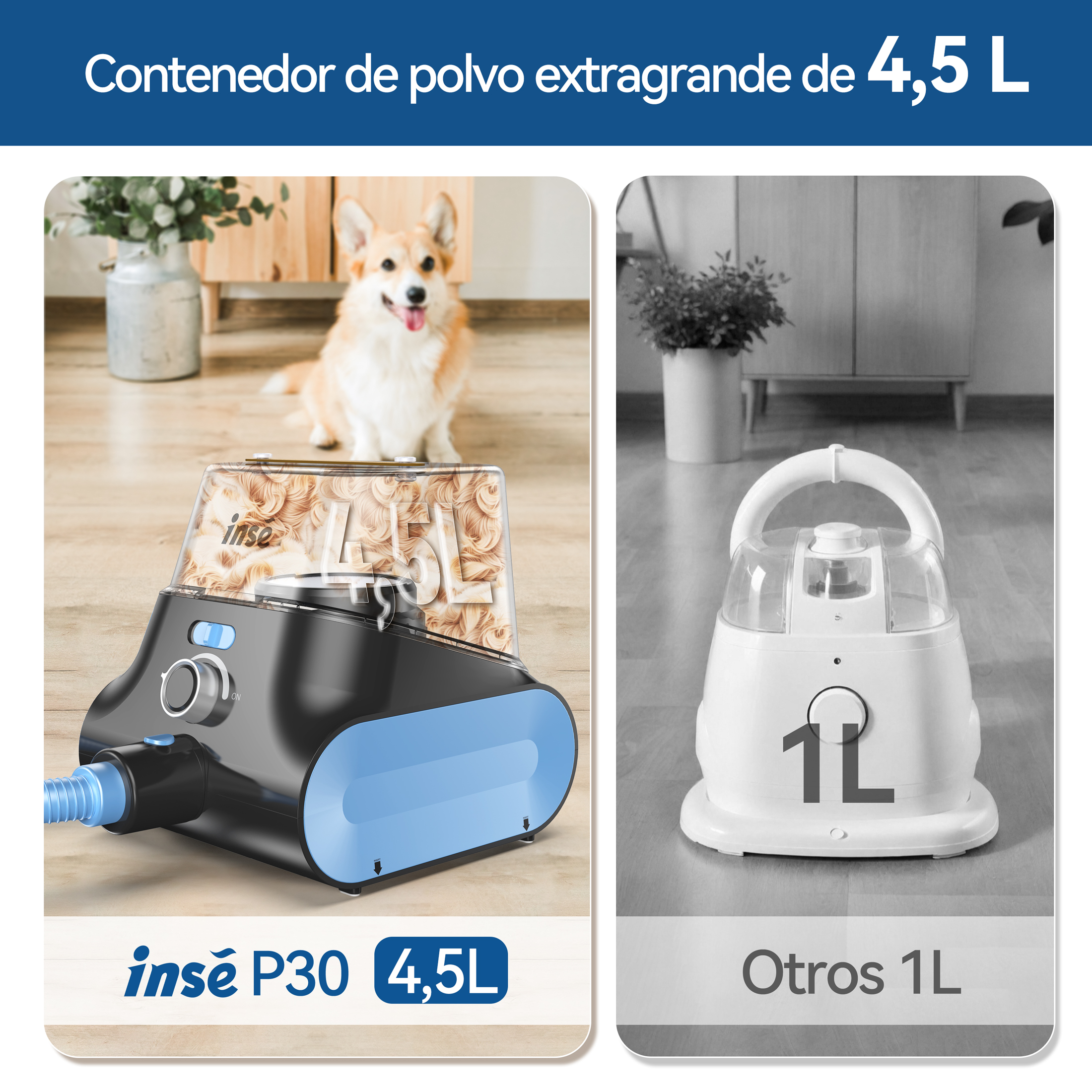 Foto 3 | Aspiradora y Rasuradora Inse P30 para Mascotas