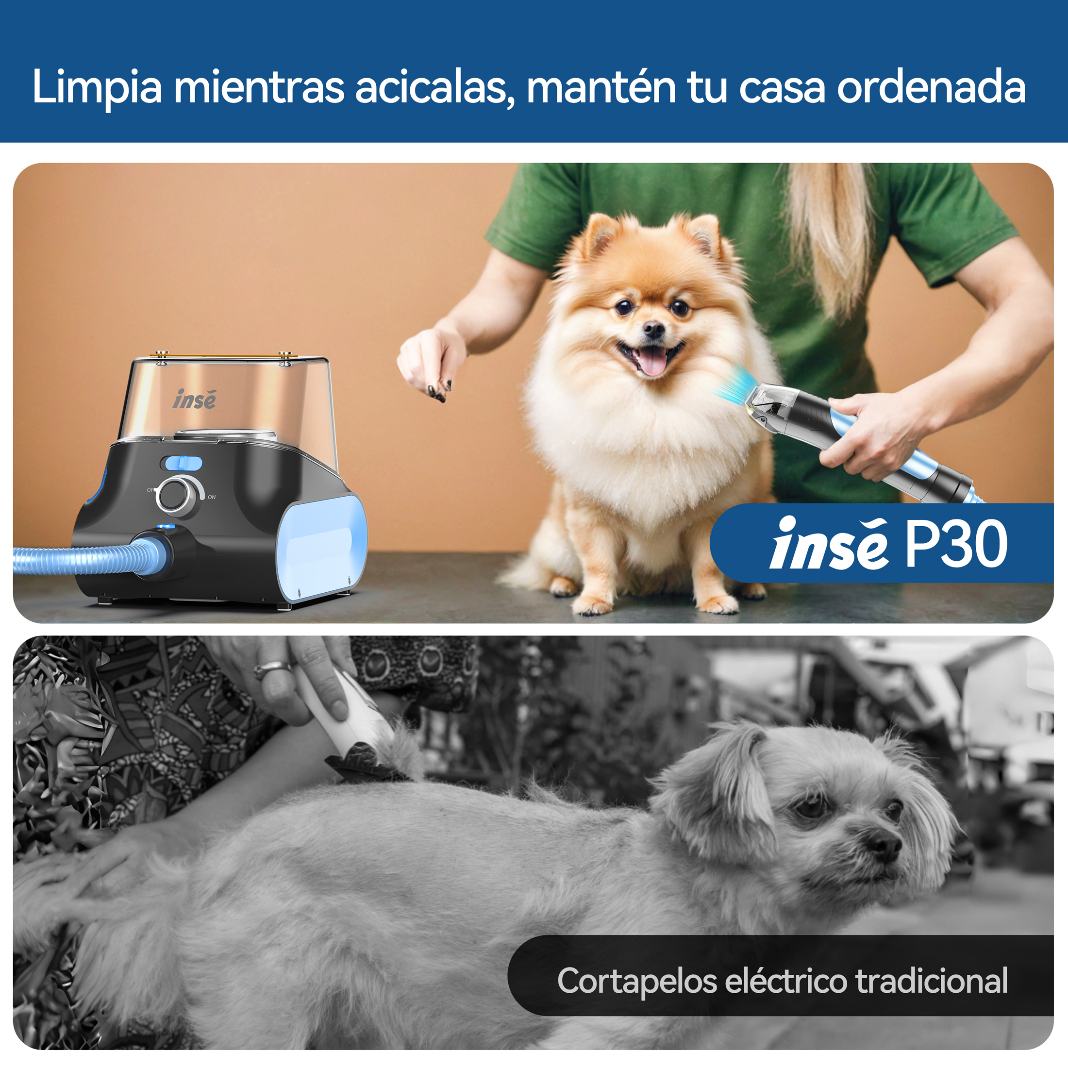 Foto 5 | Aspiradora y Rasuradora Inse P30 para Mascotas