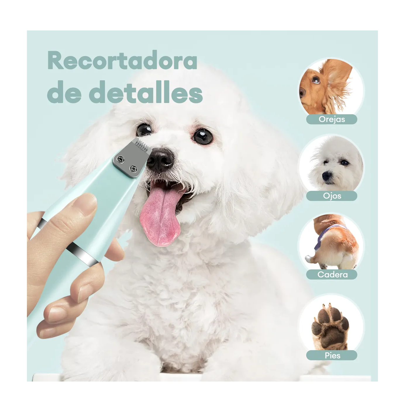 Foto 5 pulgar | Kit Rasuradora Para Perros Y Gatos Máquina De Cortar Pelo Azul
