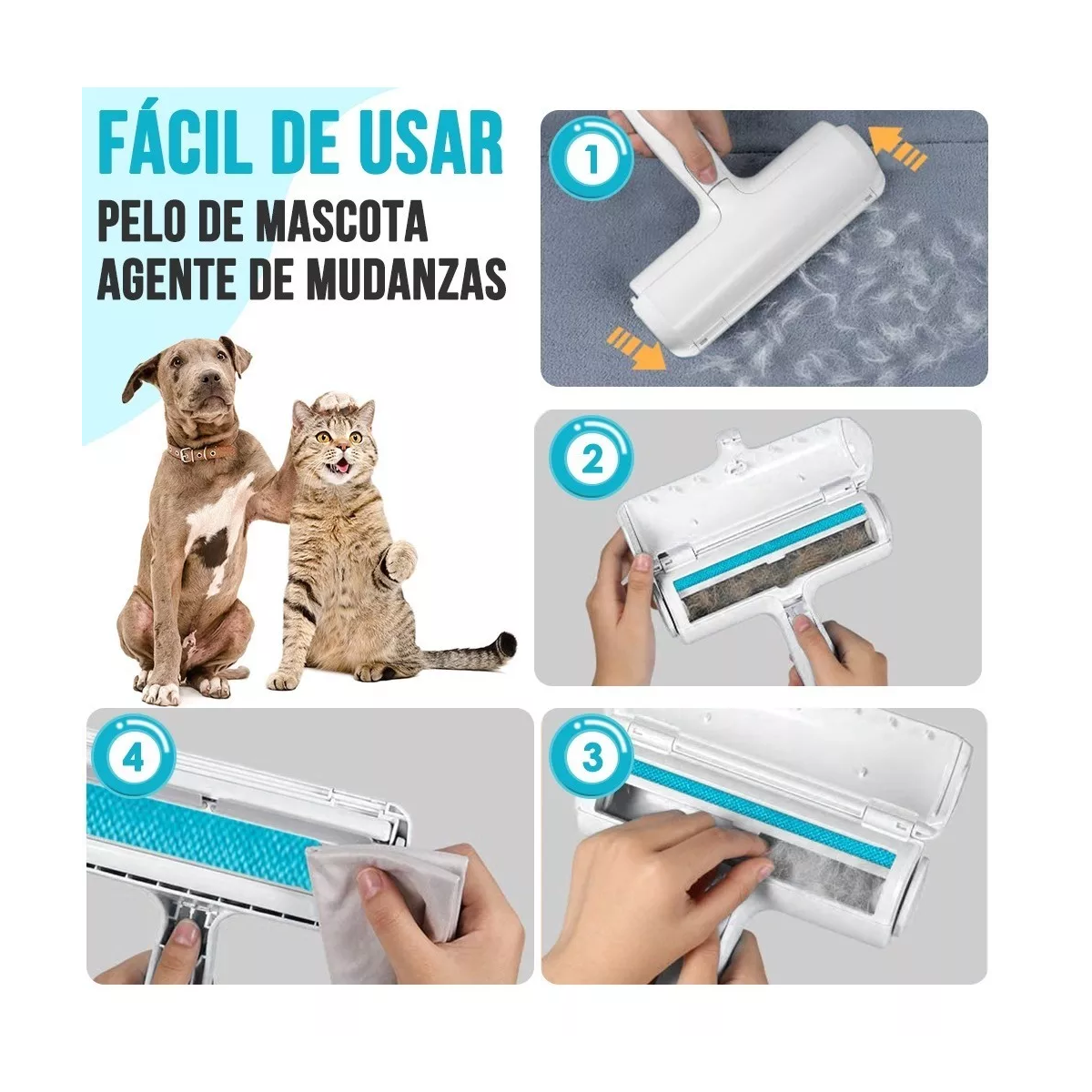 Foto 3 pulgar | Rodillo para Quitar Pelos de Mascotas Eo Safe Imports Esi-7908 color Blanco