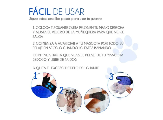 Foto 3 pulgar | Guante Xtellar Removedor Quita Pelos Para Mascotas Masaje Perro Gato