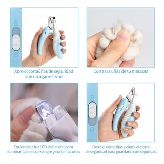 Foto 4 | Kit de Alicates y Limas para Cortar Uñas de Mascotas con Led Azul