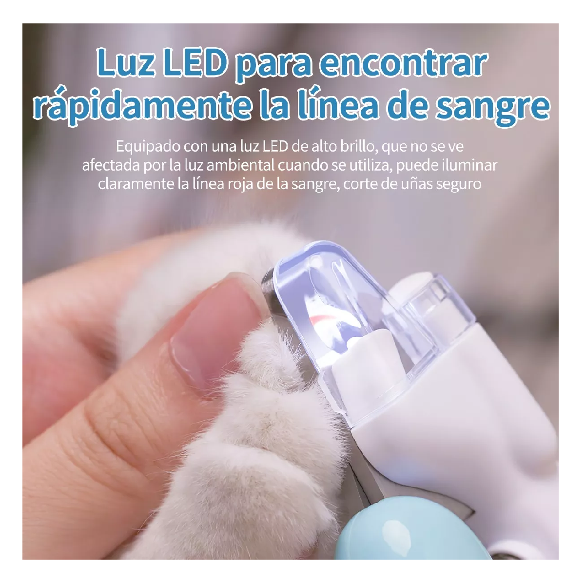Foto 3 pulgar | Kit De Alicates Y Limas Para Cortar Uñas De Mascotas,con Led Azul
