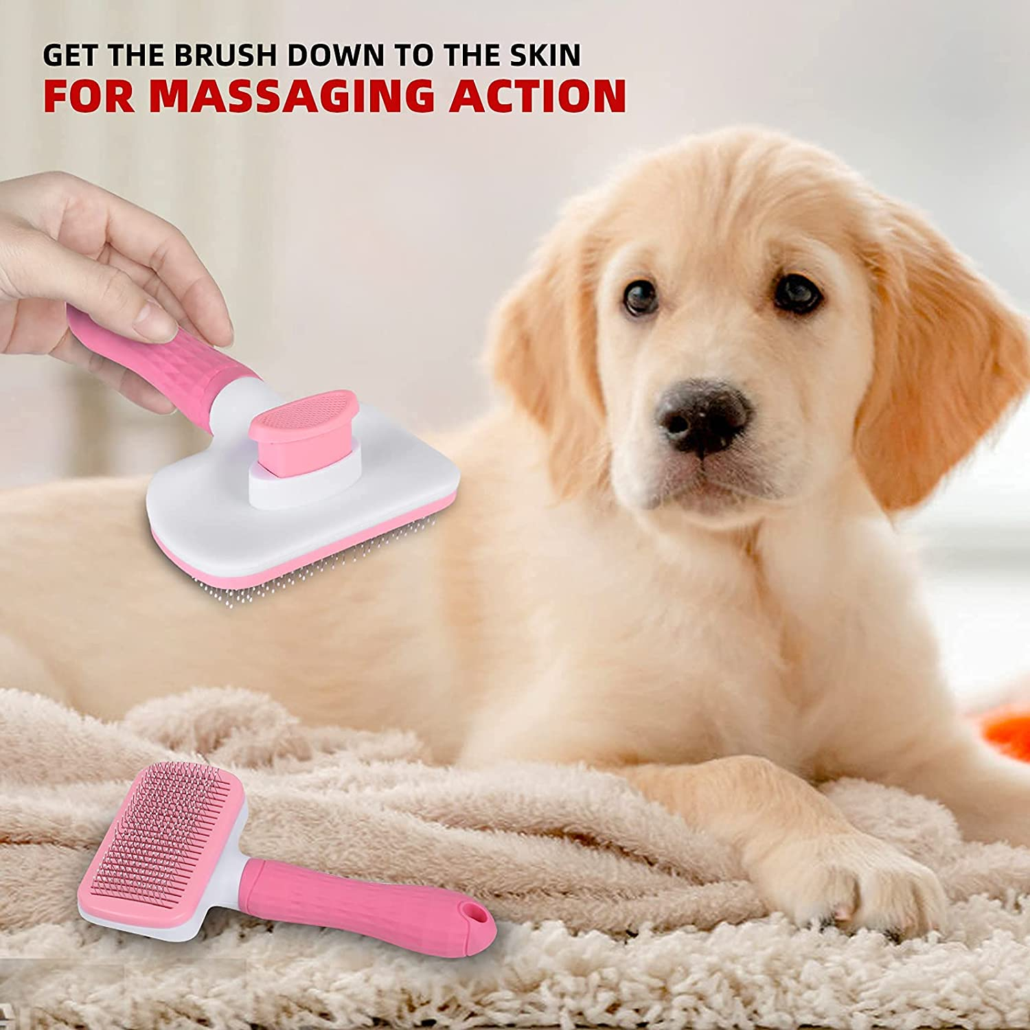 Foto 6 pulgar | Pet Brush De Limpieza Automática Para Perros Y Gatos Jieyou Pink - Venta Internacional.