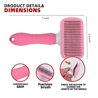 Foto 6 | Pet Brush De Limpieza Automática Para Perros Y Gatos Jieyou Pink - Venta Internacional.