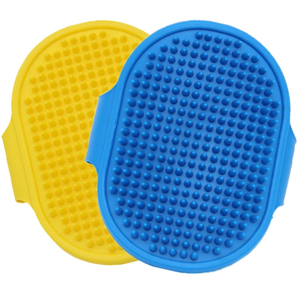 Cepillo De Aseo Para Perros Jieyou Con Mango Ajustable (azul, Amarillo) - Venta Internacional.