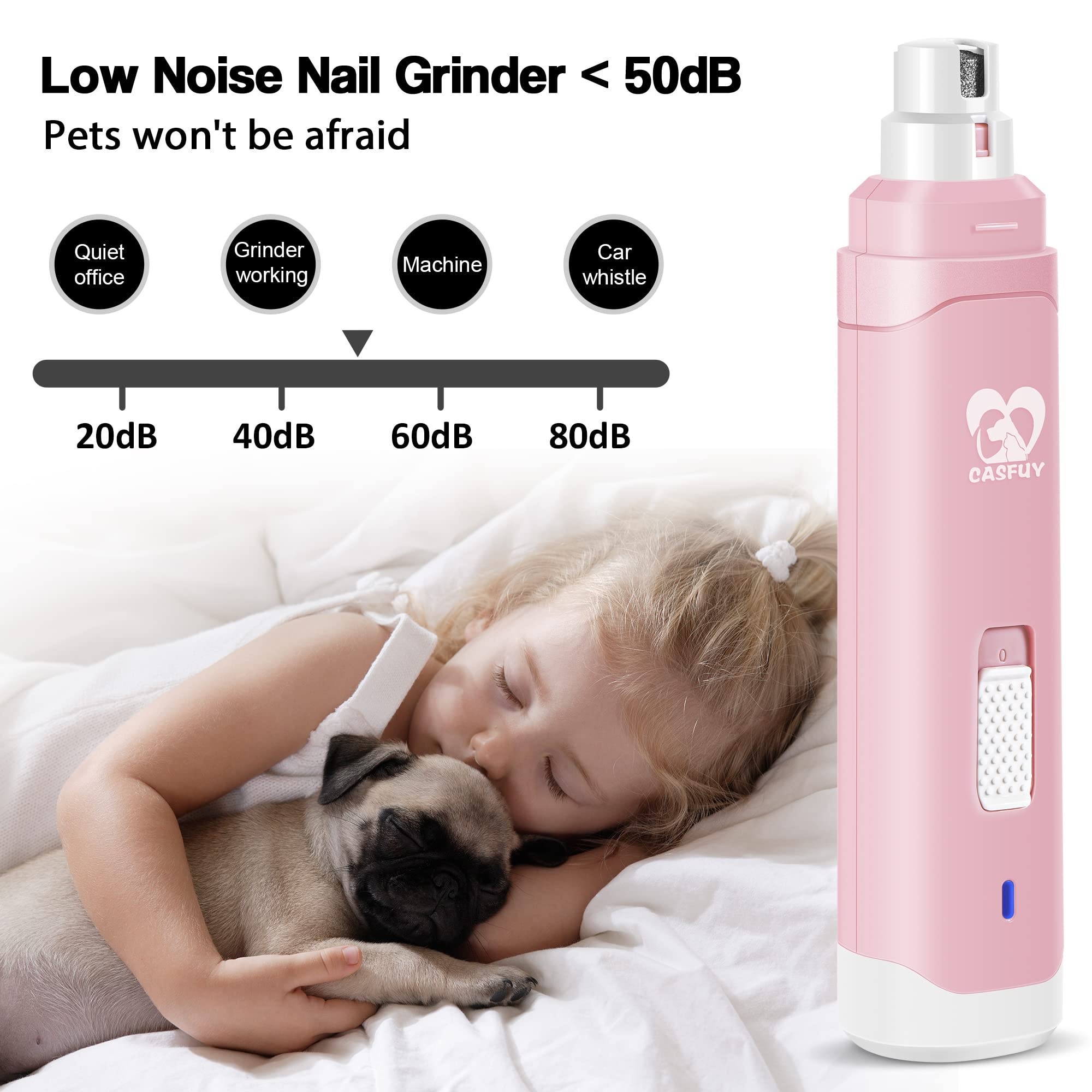 Foto 4 pulgar | Molinillo De Uñas Para Perros Casfuy Upgrade Professional De 2 Velocidades - Venta Internacional.