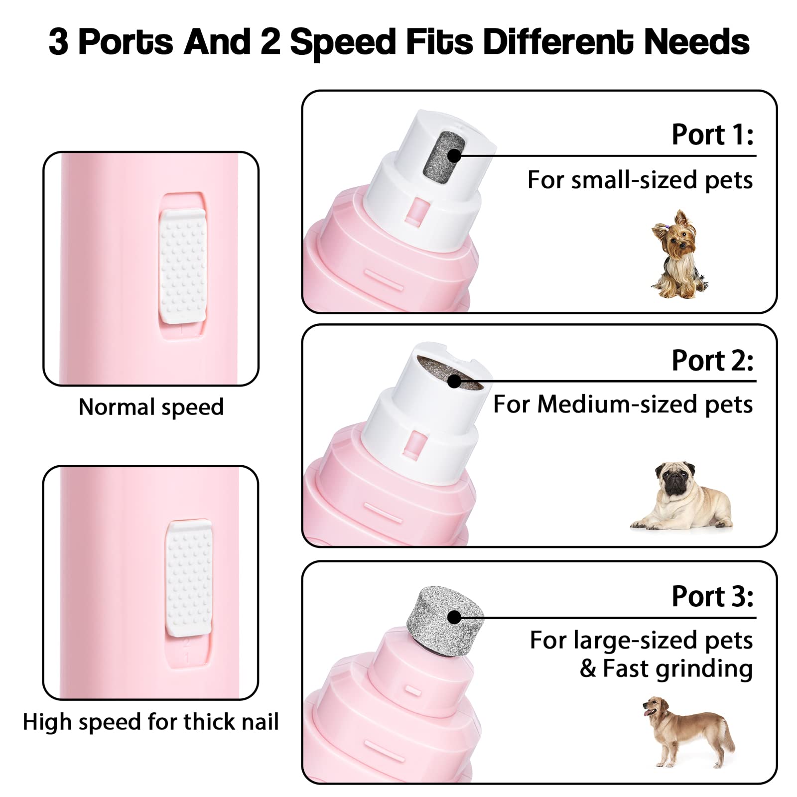 Foto 5 pulgar | Molinillo De Uñas Para Perros Casfuy Upgrade Professional De 2 Velocidades - Venta Internacional.
