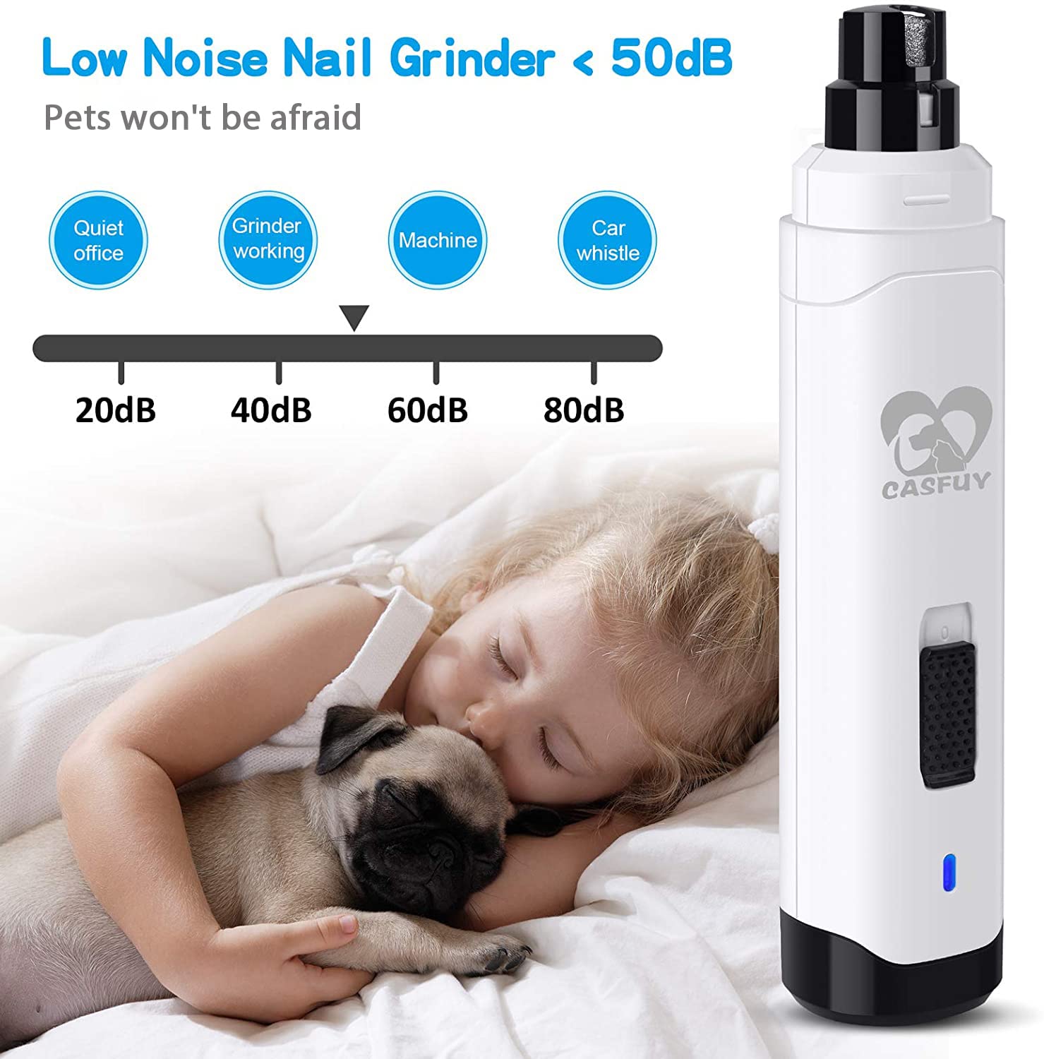Foto 5 pulgar | Molinillo de Uñas para Perros Casfuy Upgrade Professional Electric - Venta Internacional