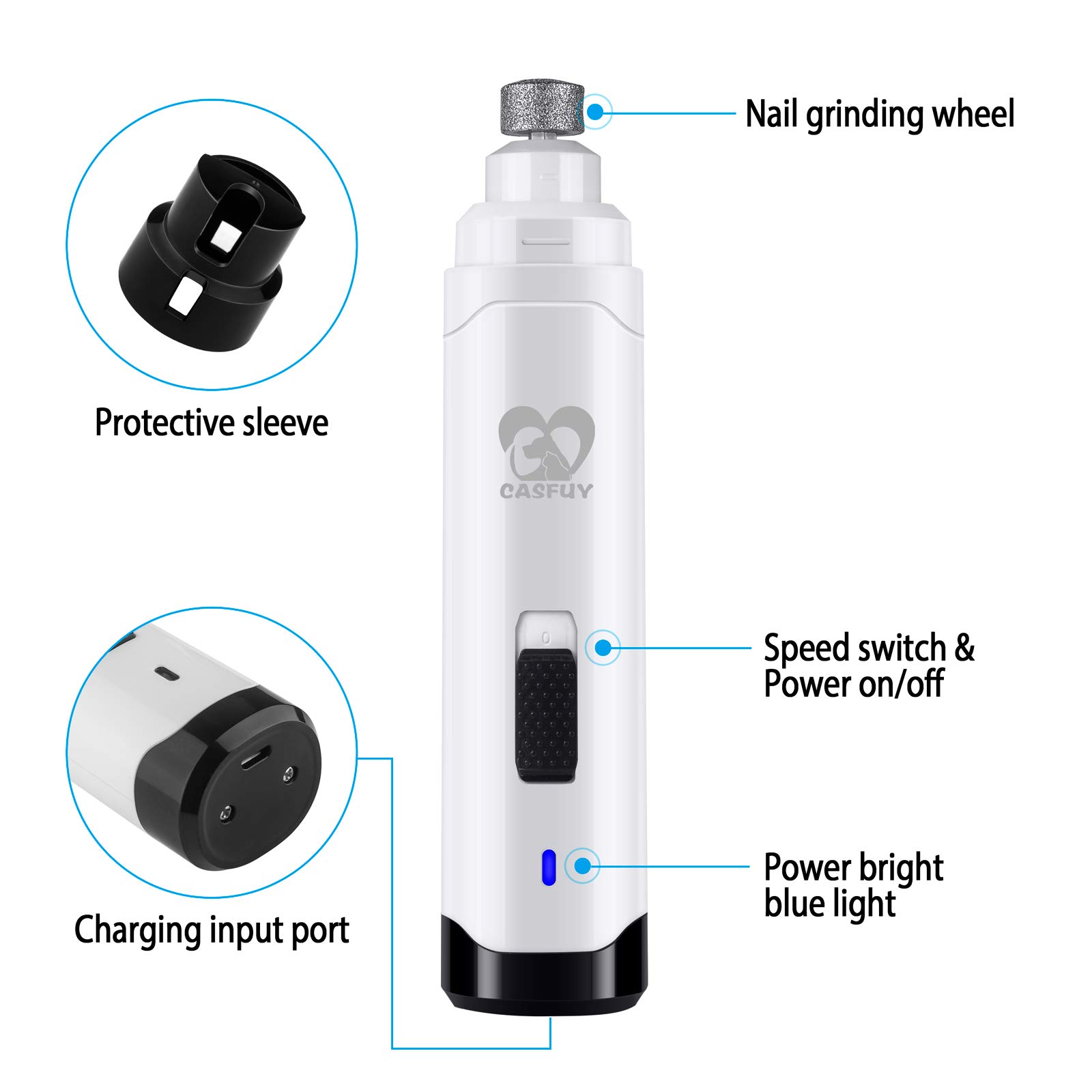 Foto 6 pulgar | Molinillo de Uñas para Perros Casfuy Upgrade Professional Electric - Venta Internacional