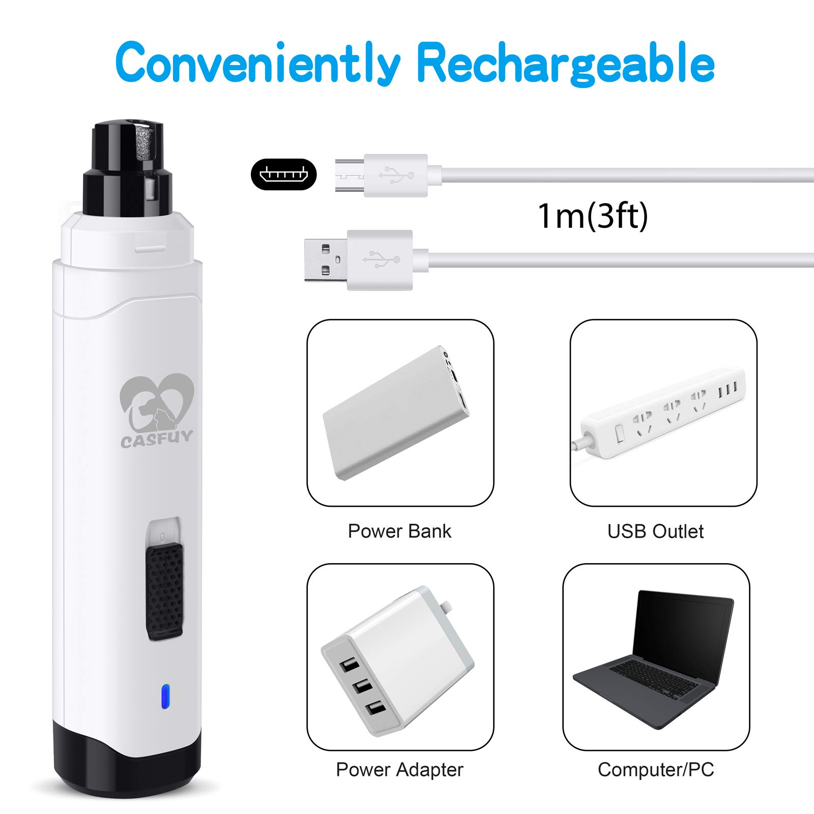 Foto 7 pulgar | Molinillo de Uñas para Perros Casfuy Upgrade Professional Electric - Venta Internacional