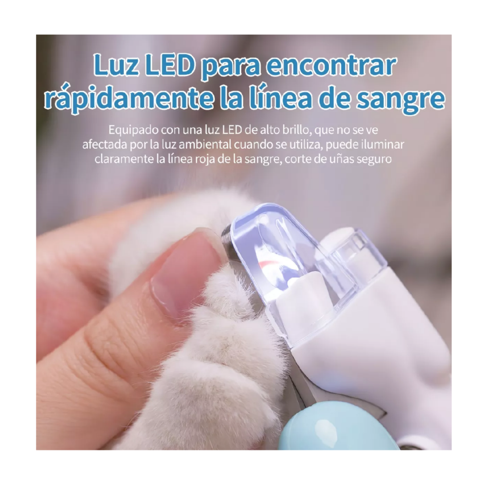 Foto 3 pulgar | Kit De Alicates Y Limas Para Cortar Uñas De Mascotas, Con Led Azul Belug