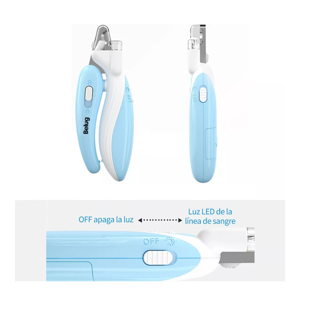 Foto 4 pulgar | Kit De Alicates Y Limas Para Cortar Uñas De Mascotas, Con Led Azul Belug