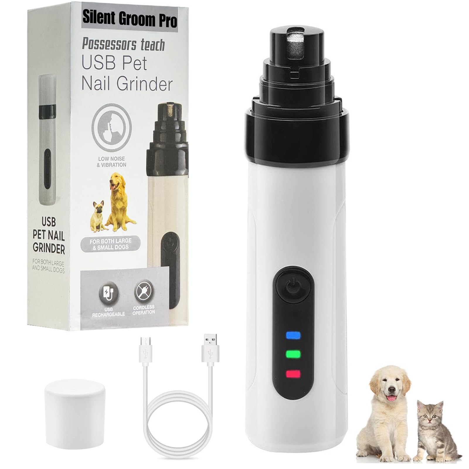 Amoladora De Uñas Silent Groom Pro Heusom Recargable Por Usb Para Perros - Venta Internacional.