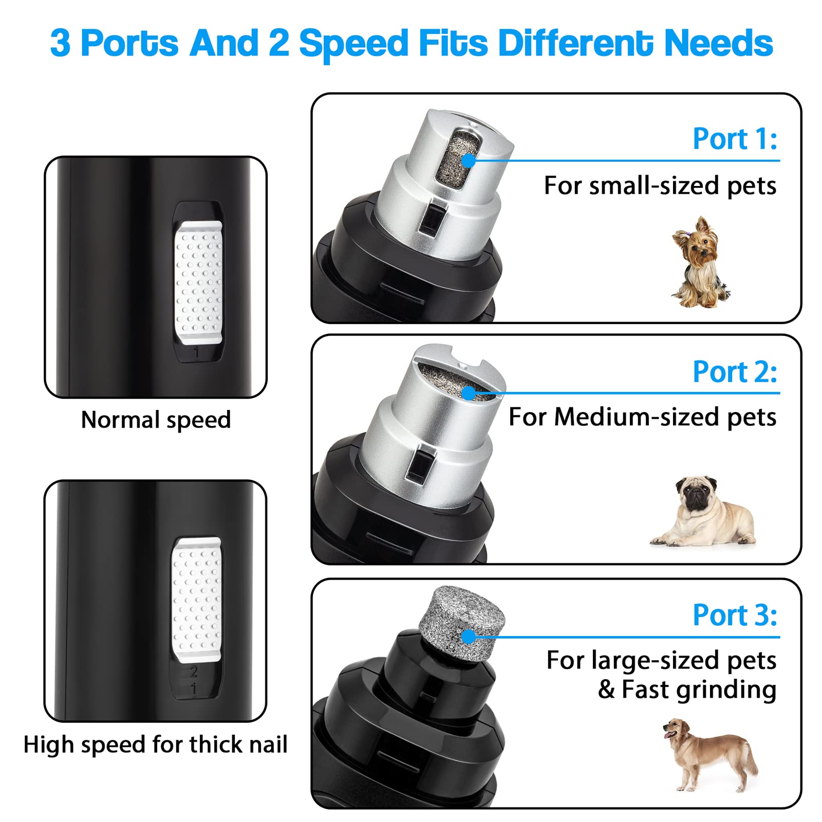 Foto 3 | Molinillo De Uñas Para Perros Casfuy Upgrade Professional Electric Black - Venta Internacional.