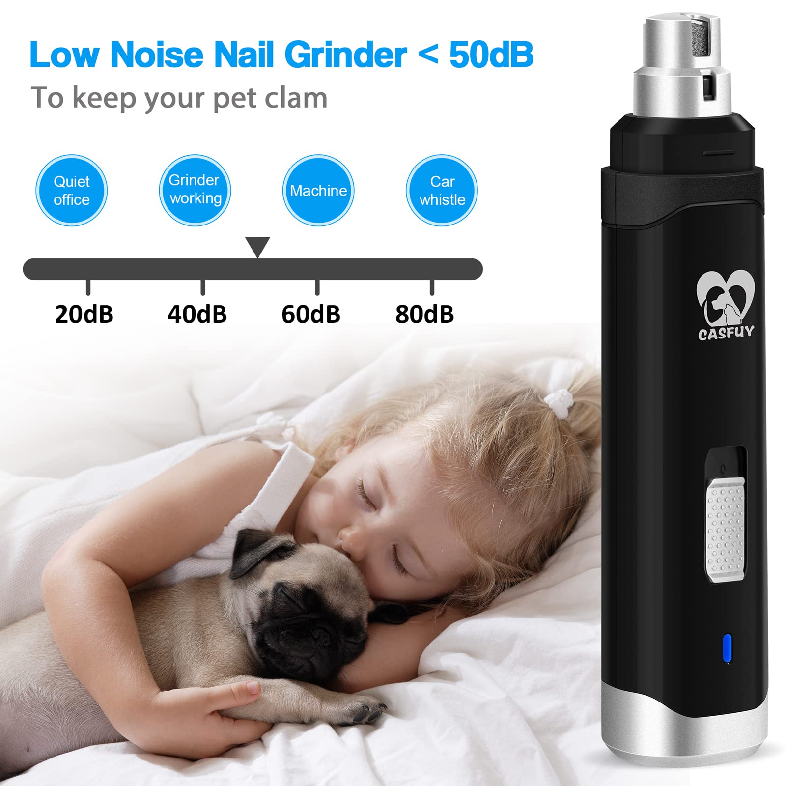 Foto 5 pulgar | Molinillo De Uñas Para Perros Casfuy Upgrade Professional Electric Black - Venta Internacional.