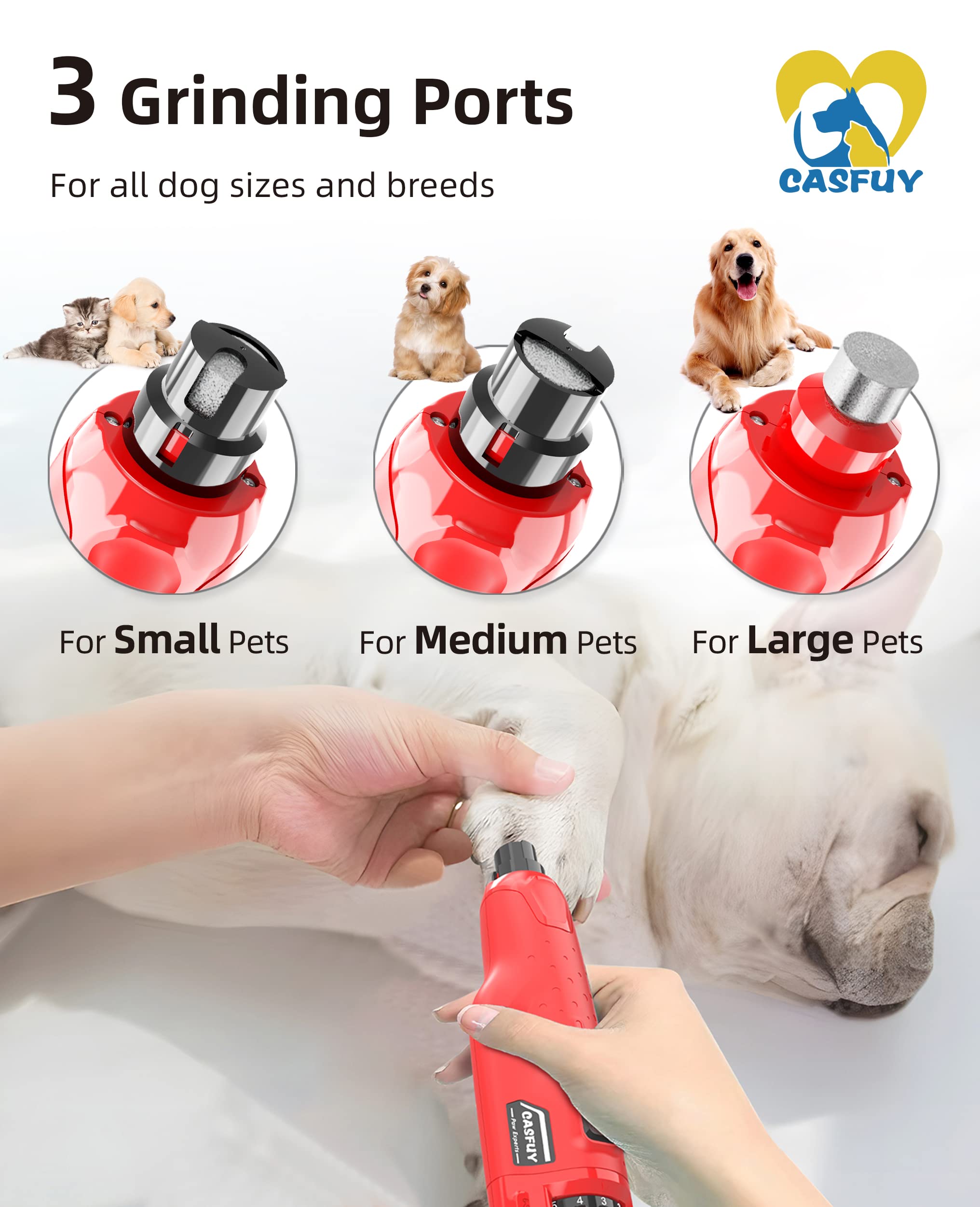 Foto 4 pulgar | Molinillo De Uñas Para Perros Casfuy Quiet De 6 Velocidades Con 2 Luces Led Rojas - Venta Internacional.