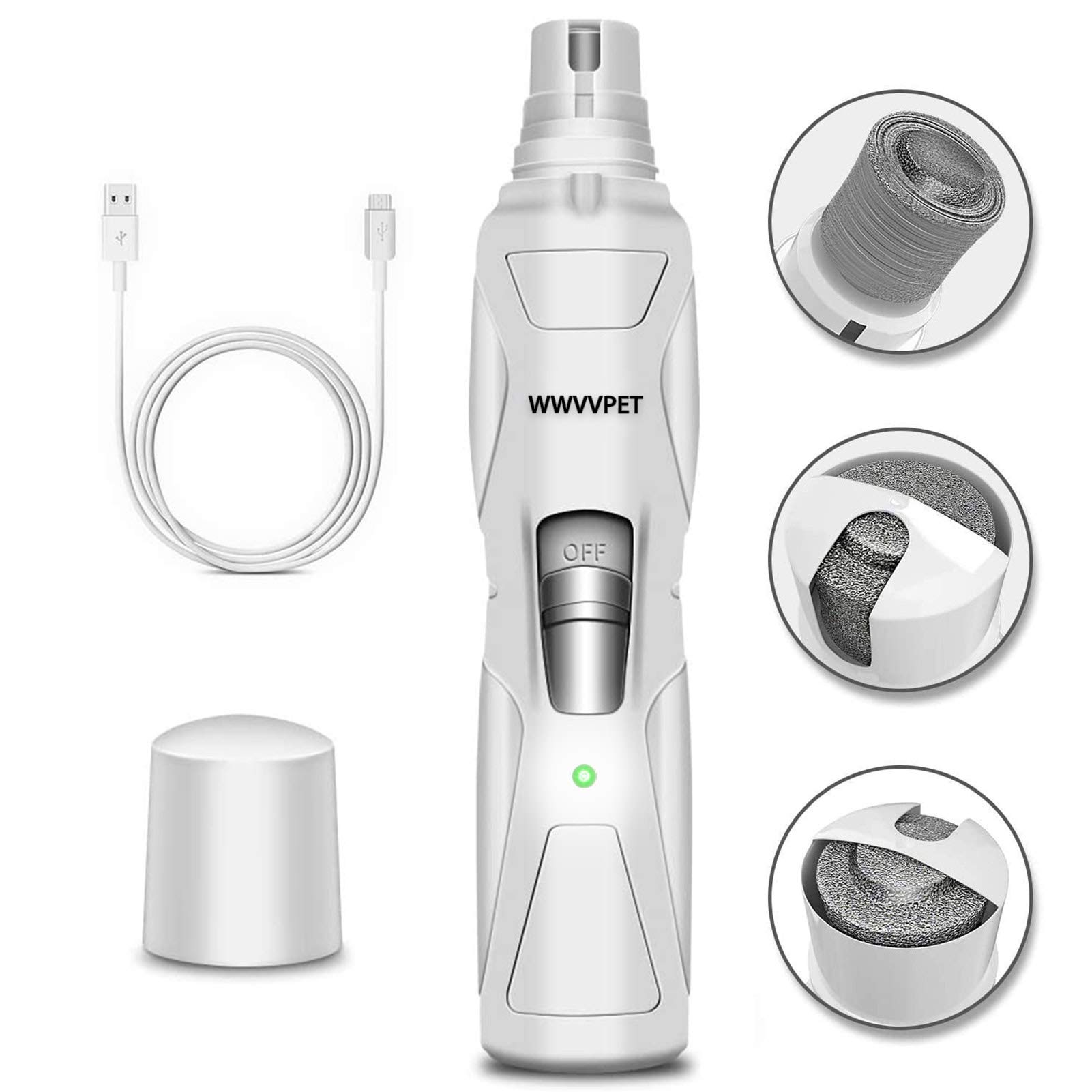 Foto 2 pulgar | Amoladora De Uñas Para Mascotas Wwvvpet Con Luz Led, 2 Cabezales De Pulido - Venta Internacional.