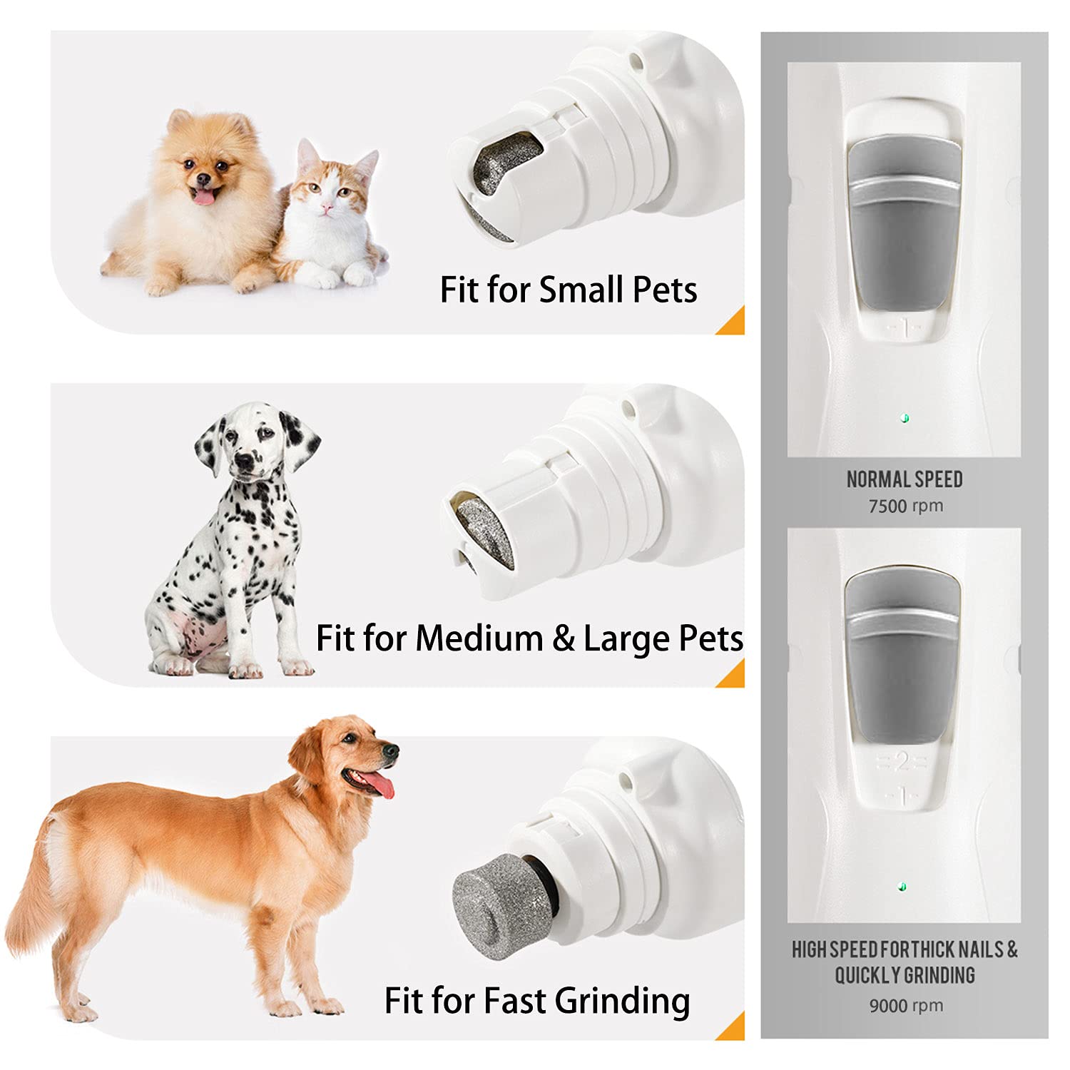 Foto 6 pulgar | Amoladora De Uñas Para Mascotas Wwvvpet Con Luz Led, 2 Cabezales De Pulido - Venta Internacional.