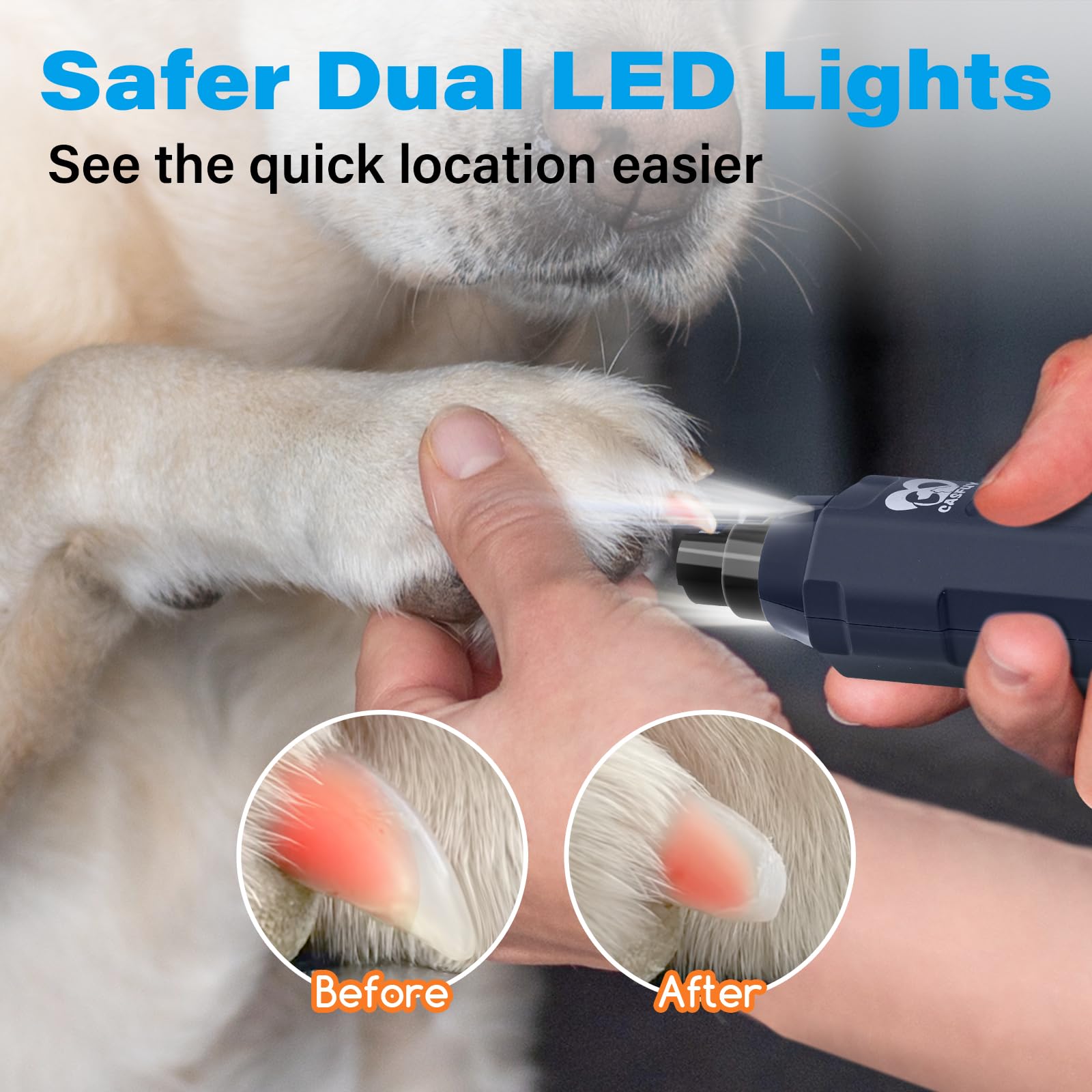 Foto 4 pulgar | Molinillo De Uñas Para Perros Casfuy, 6 Velocidades, Recargable, Eléctrico, Azul - Venta Internacional.