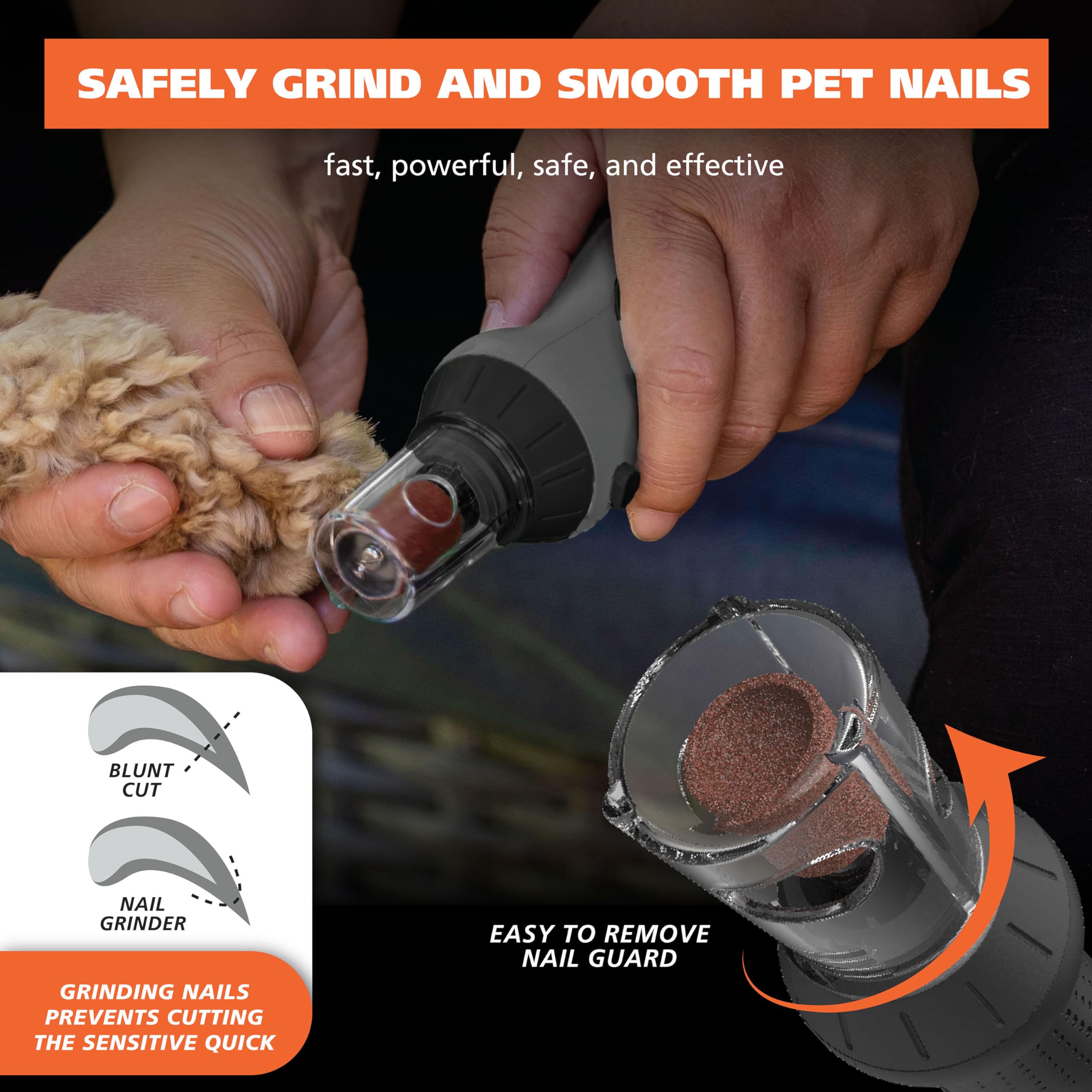 Foto 3 pulgar | Molinillo De Uñas Para Perros Wahl Grind & Smooth, Batería De 2 Velocidades - Venta Internacional.