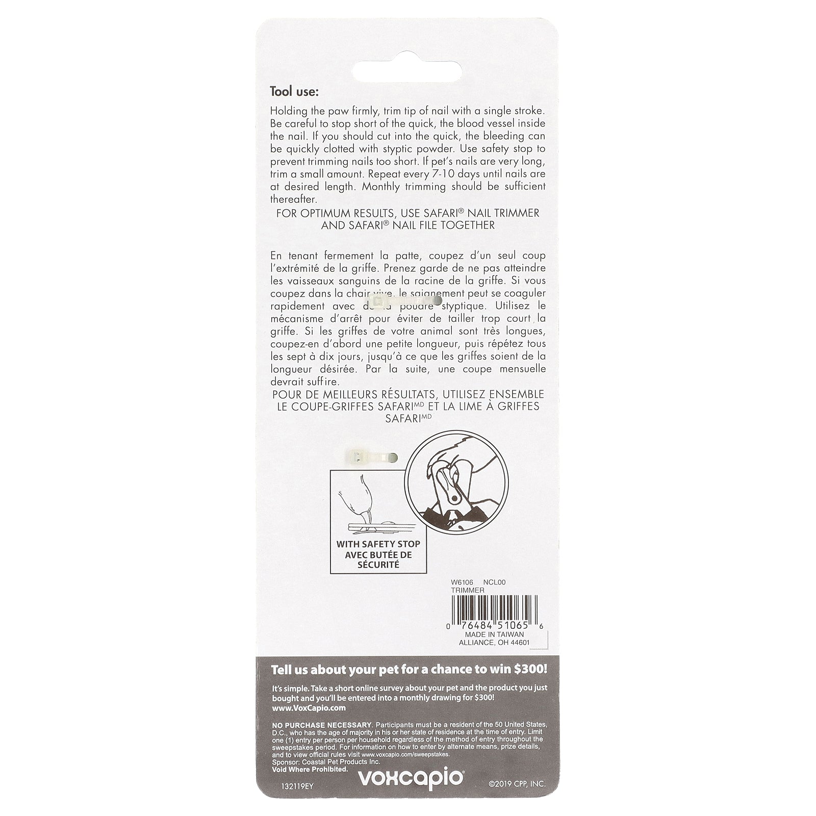 Foto 2 | Cortadora De Uñas Safari De Acero Inoxidable Para Perros Pequeños - Venta Internacional.