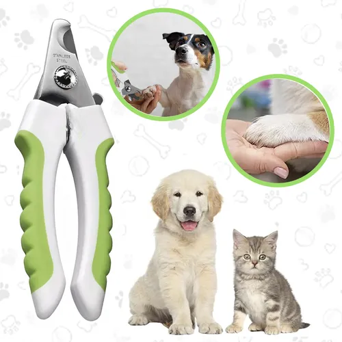 Foto 2 pulgar | Corta Uñas Para Mascotas Perros Y Gatos Medianos Tijera De Acero Inoxidable Color Verde