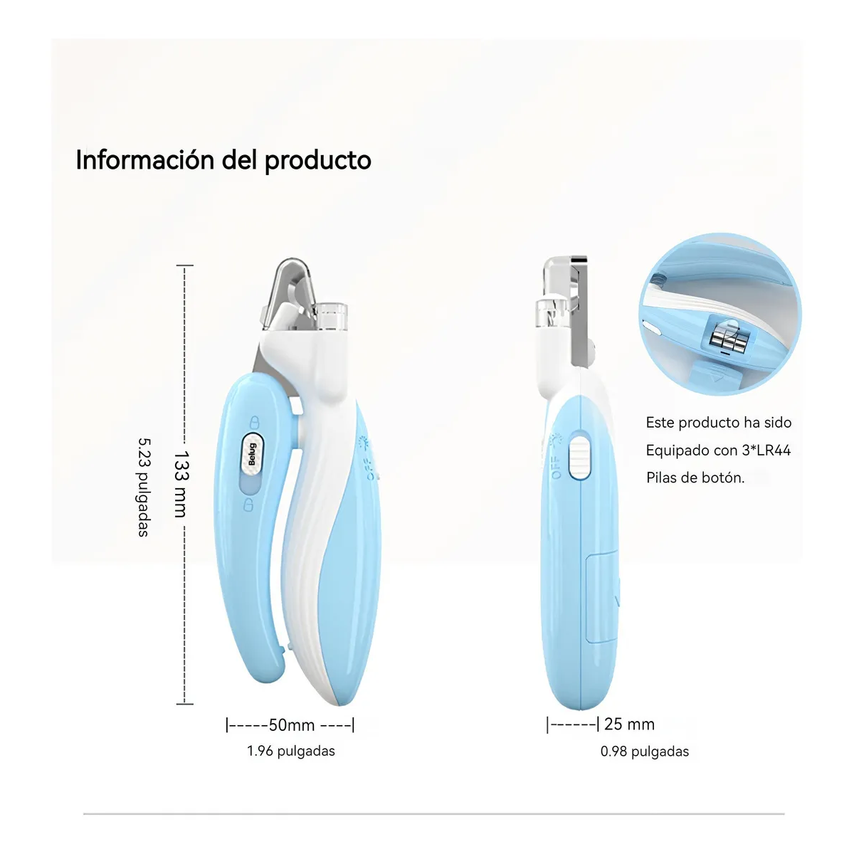 Foto 4 pulgar | Corta Uñas Belug Mascota Azul Blanco