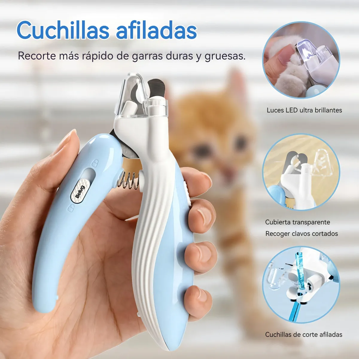 Foto 5 pulgar | Corta Uñas Belug Mascota Azul Blanco