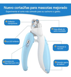 Foto 5 | Corta Uñas Belug Mascota Azul Blanco