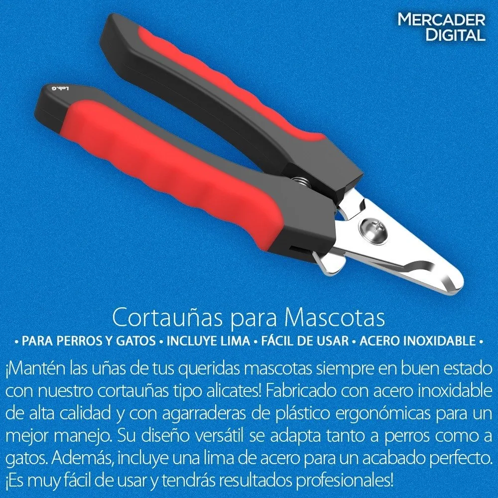 Foto 2 | Cortauñas  Lab.g  Mascota Con Lima Rojo Negro